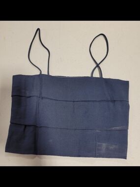 Navy Layered Spaghetti Strap Crop Top - Women